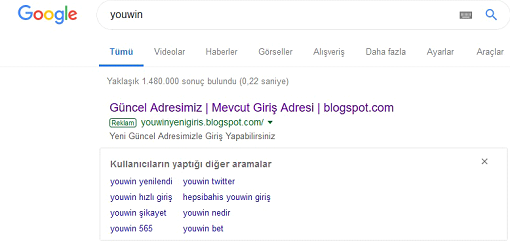 Youwin sahte adwords