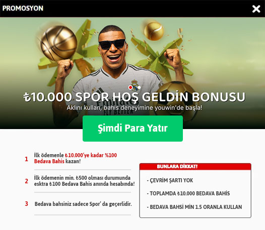 Youwin 10.000 TL Hoş Geldin Bonusu